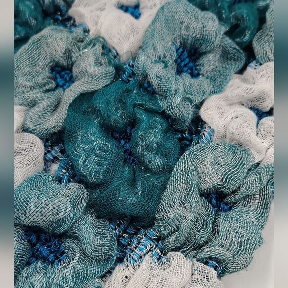 Blue & White  Long Scarf - Picture 6 of 12